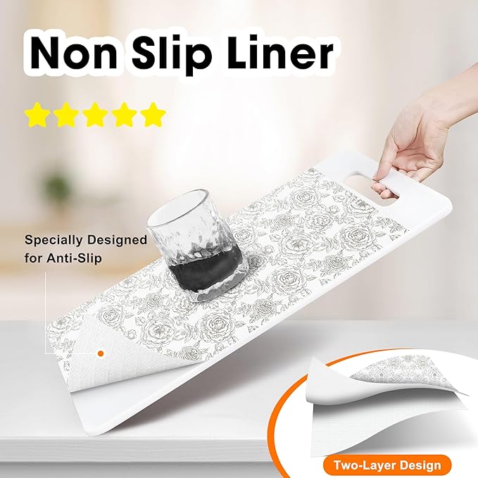 Drawer and Shelf Liners for Kitchen Cabinets Non-Adhesive Cabinet Liners Strong - Image 2