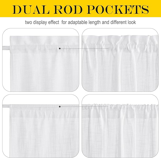 NICETOWN Front Sheer Door Sheer Curtain, Privacy Semitransparent Voile French - Image 3