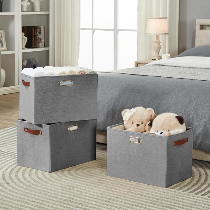 3-Pack Foldable Fabric Storage Bins - Image 5