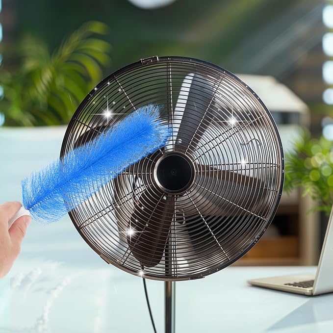 2 Pcs Cobweb Duster, Fan Cleaner Brushes Bendable Fans Cleaning Brush Set - Image 6