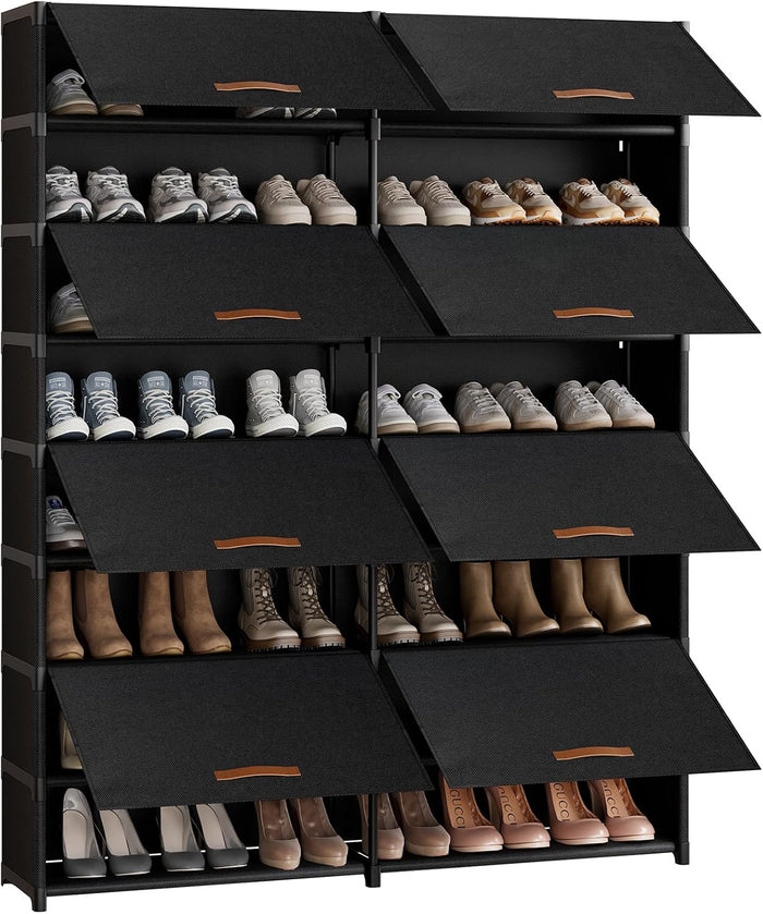 2 by 9 Tier Shoe Cabinet, 54-Pair Storage for Closet,Black