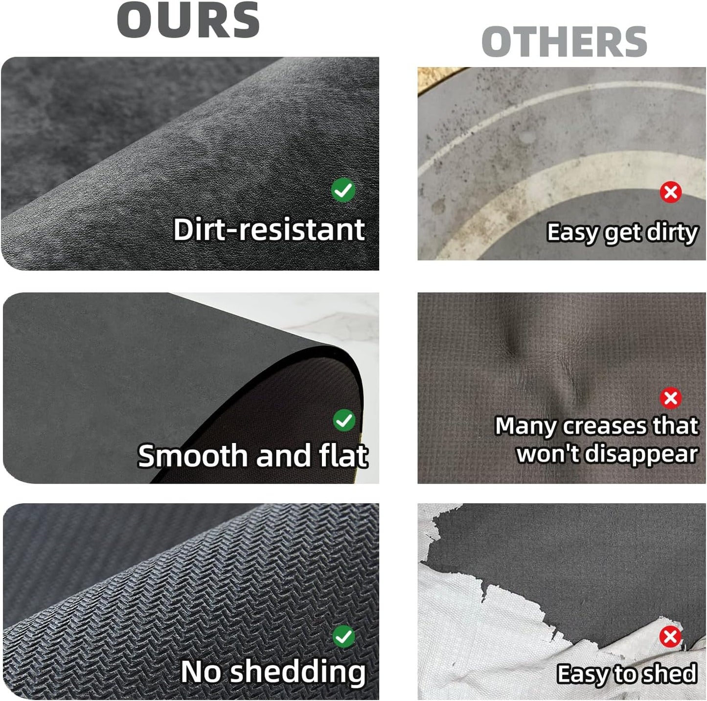 TYUU Bath Mat, Bathroom Rugs Non Slip Washable Thin Absorbent Quick Dry Bath Mat Fits Under Door Bathroom Floor Mat Perfect for Bath, Shower, or Sink 16"x24" Dark Grey
