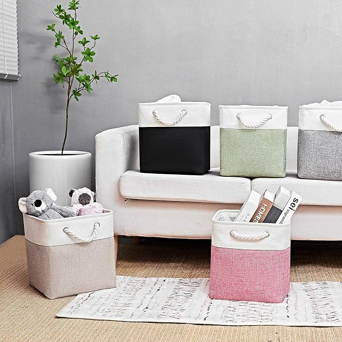Cube Storage Bins, Collapsible Fabric Storage Cubes Bins, 11 Inch Cube Storage - Image 4