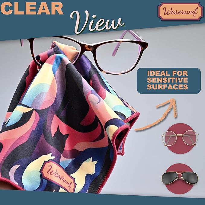 WESERWEF Design Microfiber Glasses Cleaning Cloth – Premium Cleaning Cloth - Image 6