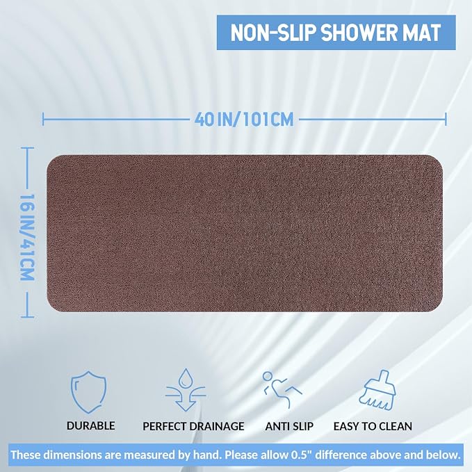 Non-Slip Bathtub Mat, Anti Slip Shower Mat, Fast Drying Bathtub Mats, Foot - Image 2