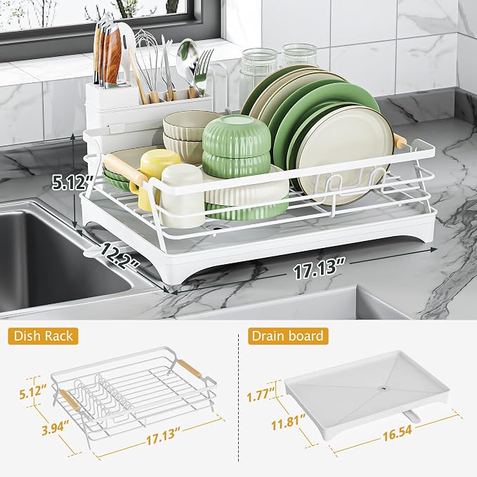 Epicano Dish Drying Rack for Kitchen Counter, Space-Saving Dish Rack, Rustproof - Image 5