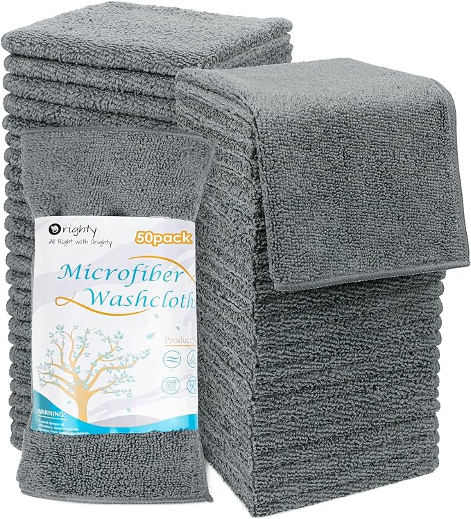 Orighty Washcloths Bulk Towel Sets 50 Pack, Highly Absorbent and Super Soft by AllRightinOrighty