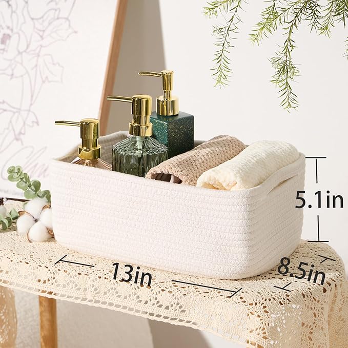 Small Storage Baskets for Organizing | Closet Organizer Bins | Shelf Toy Basket - Image 3