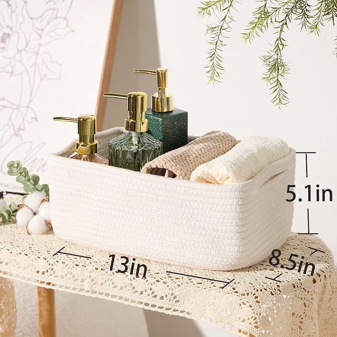 Small Storage Baskets for Organizing | Closet Organizer Bins | Shelf Toy Basket - Image 3