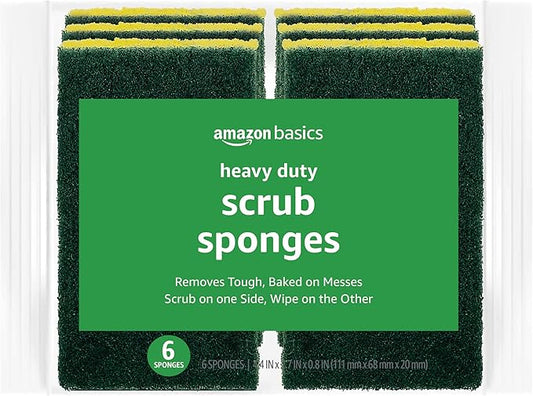 Amazon Basics Cleaning Sponges, Heavy Duty Scrub Sponges by AmazonBasics