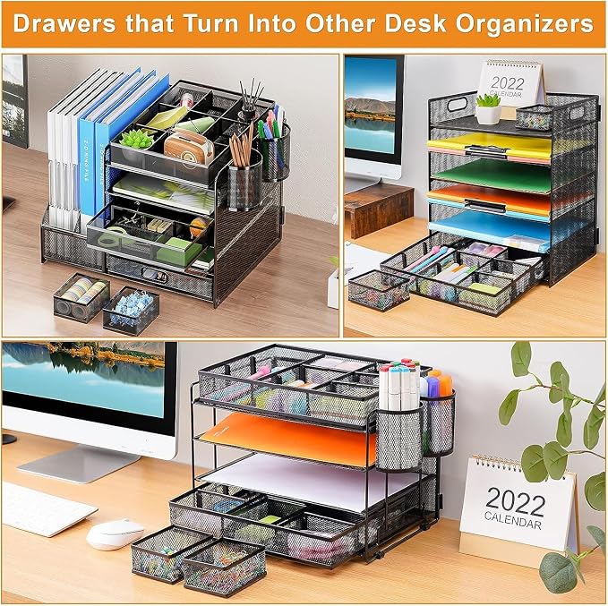 Marbrasse 3 Pack Desk Drawer Organizers - Image 6