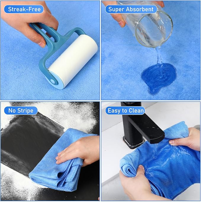 Newwiee 3 Pcs Extra Large Microfiber Cleaning Cloth 30" x 20" Washable Reusable - Image 7