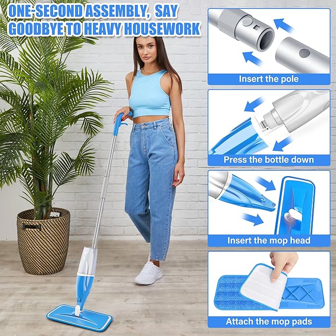 Spray Mop for Hardwood Floors Cleaning: Microfiber Wet Dry Floor Mops - Image 5