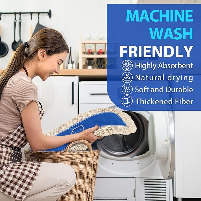 2 Pack - 24" Wide X 5 Cotton Floor Dust Mop Head Refill Short Fiber - Image 4