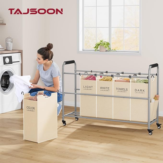 Tajsoon Laundry Sorter 5 Sections, Laundry Hamper - Image 2