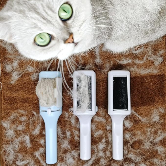3 Packs Pet Hair Remover Roller Lint Brush and Reusable Lint Roller Dog & Cat - Image 2