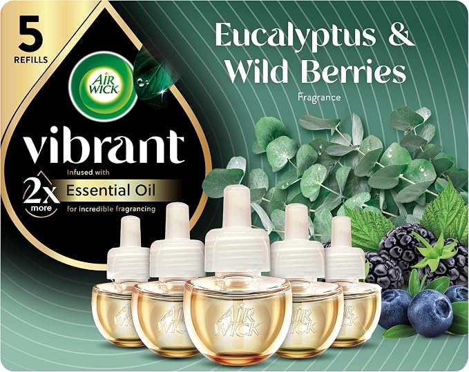 Air Wick Plug In Scented Oil Refills, Eucalyptus + Berries, Air Fresheners by AirWick