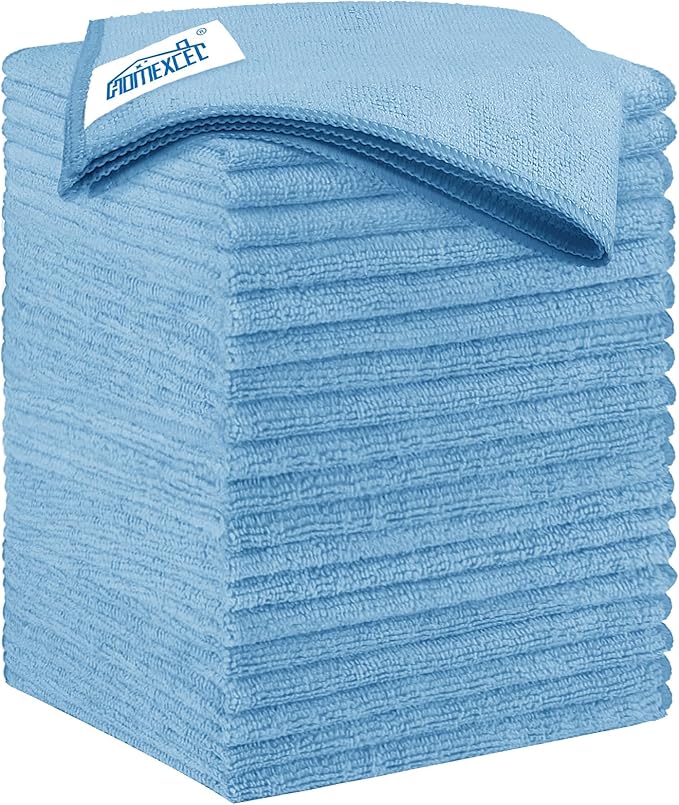 HOMEXCEL Microfiber Cleaning Cloth 20 Pack 11.5 x 11.5 inch Microfiber Towels by HOMEXCEL