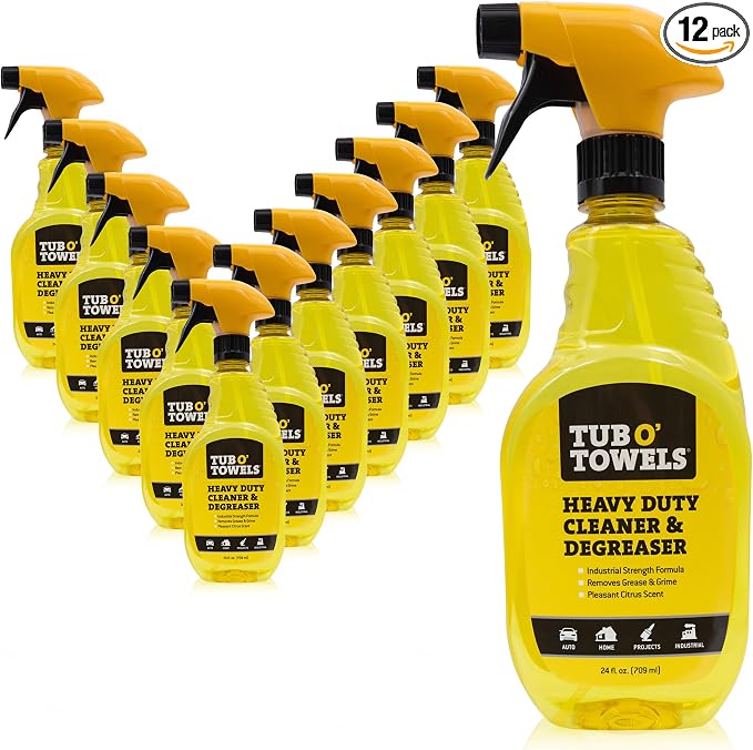 Tub O' Towels Heavy Duty Cleaner and Degreaser Spray Helps in Removing Oil Tar by TubOTowels
