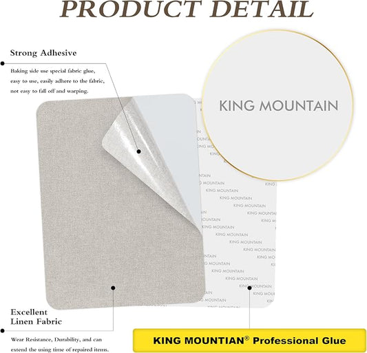 KING MOUNTAIN Fine Linen Repair Patches, Self-Adhesive Linen Fabric Patches - Image 2