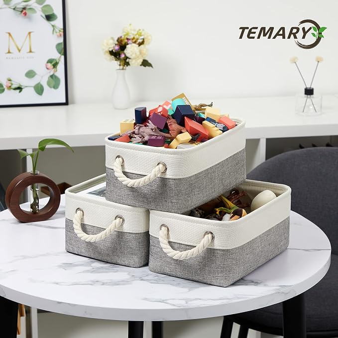 Temary Small Storage Baskets for Organizing 6Pcs Small Storage Bins, Decorative - Image 4