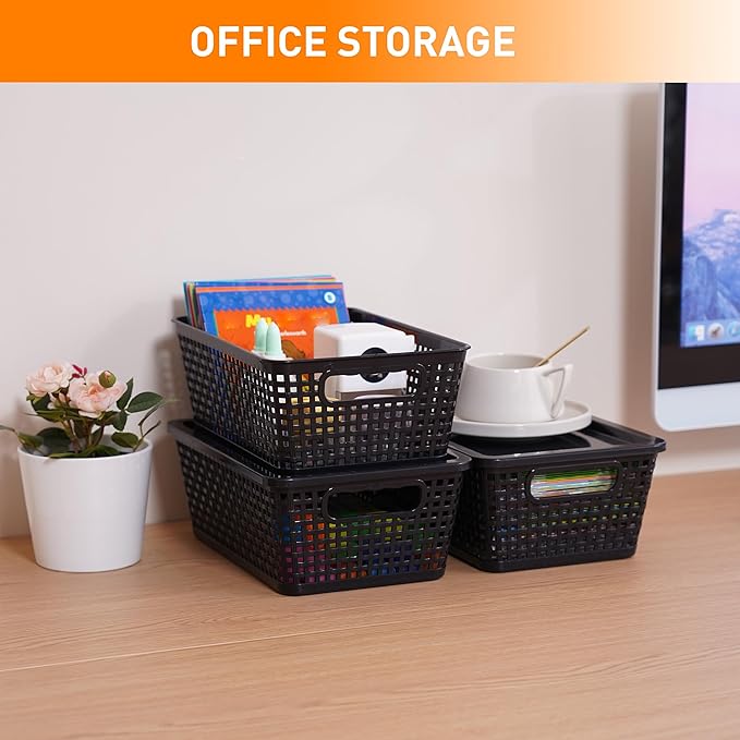 Plastic Storage Baskets With Lid, Storage Bins - Image 8