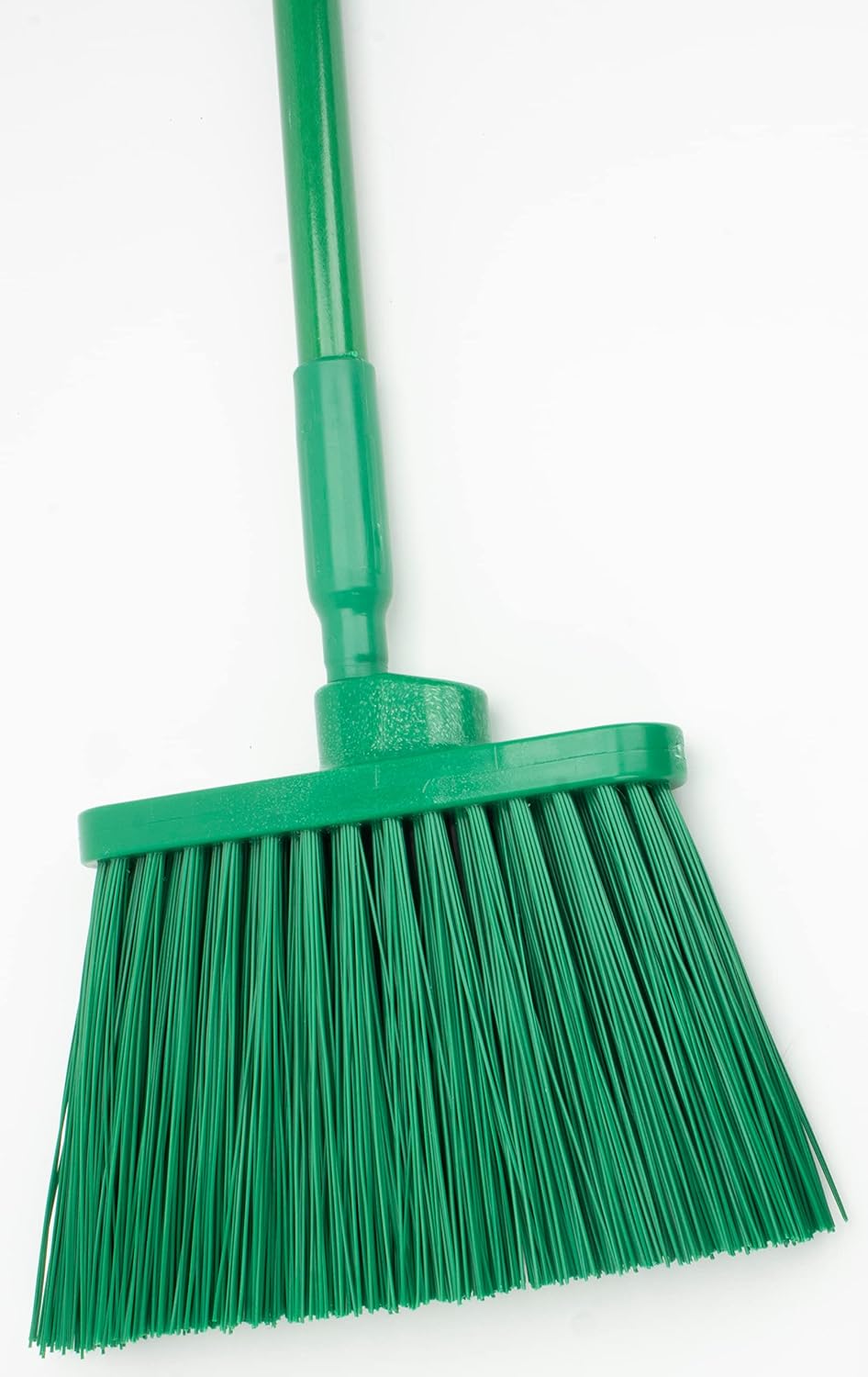SPARTA 41083EC09 Plastic Color Coded Broom, Unflagged Bristles, Long Broom With Angled Head For Small Debris Cleaning, 56 Inches, Green