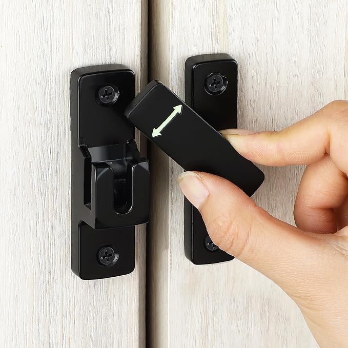90/180 Degree Flip Latch Gate Latch, Heavy Duty Black Safety Door Lock Enhanced - Image 9