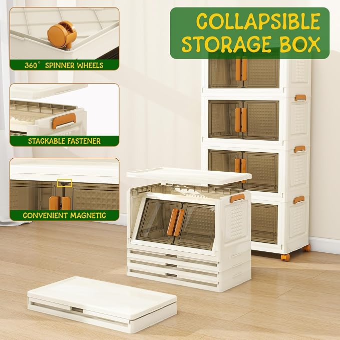4 Tier Large Stackable Plastic Storage Bins - Image 2