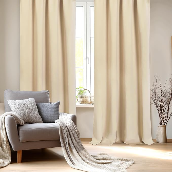 DWCN Blackout Curtains for Bedroom – Rod Pocket Thermal Insulated Noise - Image 2