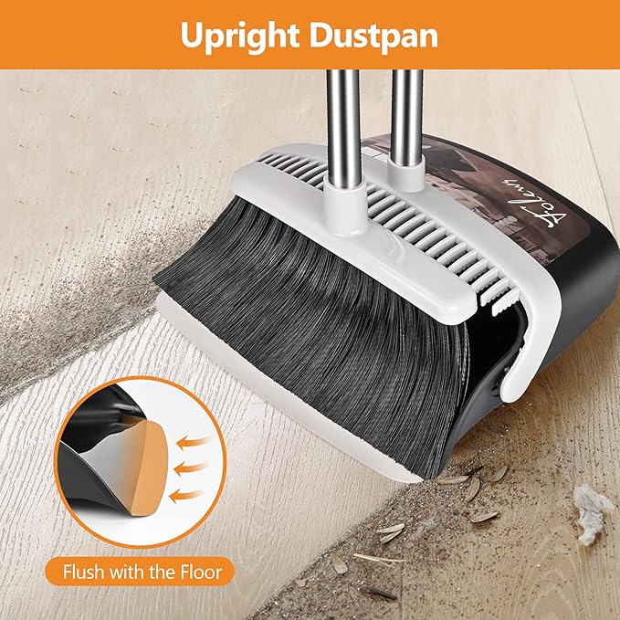 Broom and Dustpan Set, Heavy Duty Dust Pan - Image 2