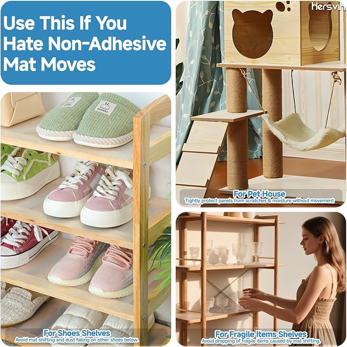 Shelf Liners 14 in x 20 ft Self-Adhesive EVA Drawer Mats, Cupboard Protector - Image 6