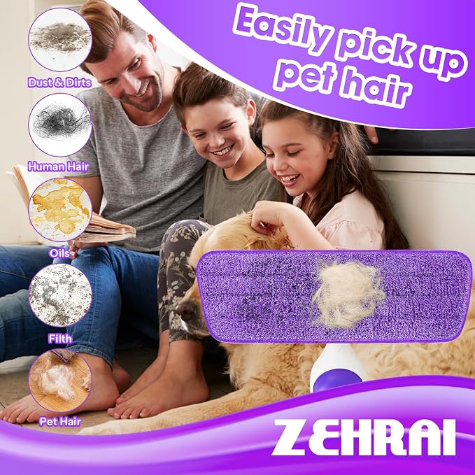 6 Pack Reusable Microfiber Mop Pads - Image 3