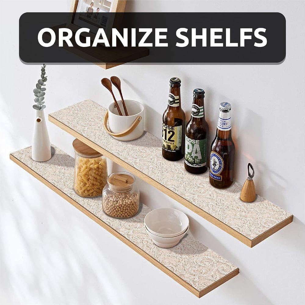 12X600 Inch Shelf Liner with Scissor & Tape Measure for Kitchen Cabinets,...