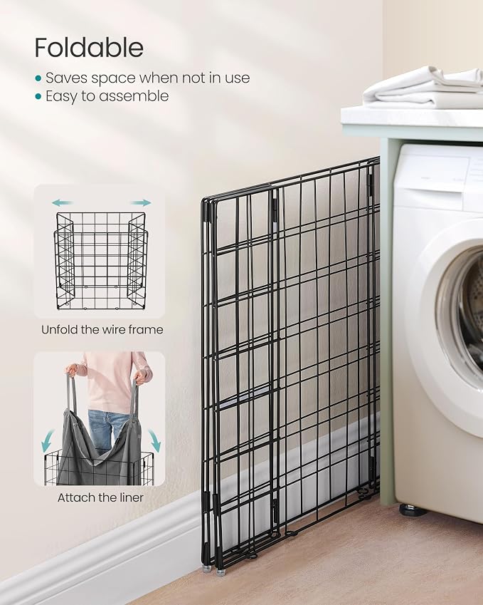 SONGMICS Laundry Hamper, 34.3 Gal. Laundry Basket, Collapsible Clothes Hamper - Image 6