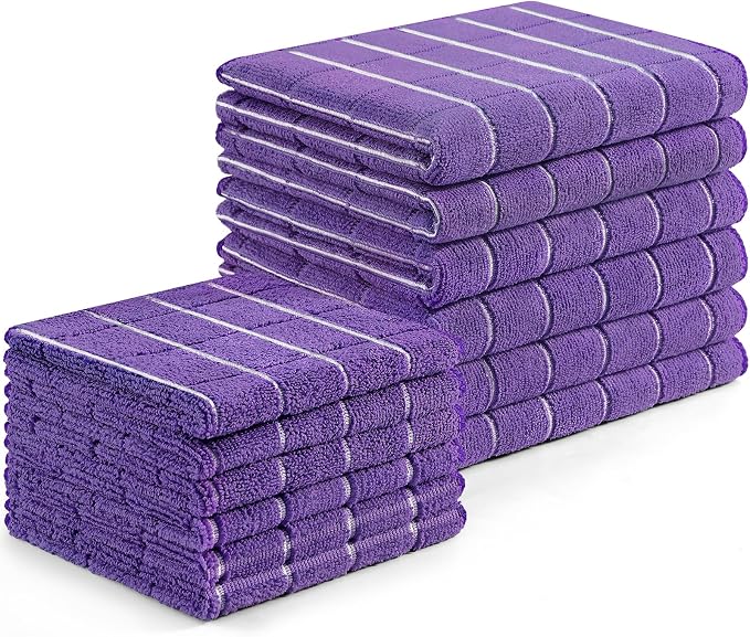 Homaxy Microfiber Kitchen Towels and Dishcloths Set, 12 Pack Soft and Absorbent by Homaxy