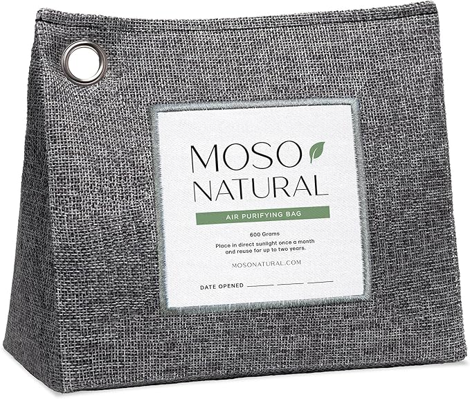 Moso Natural Air Purifying Bag 600g, Premium Bamboo Charcoal Odor Absorber by MosoNatural