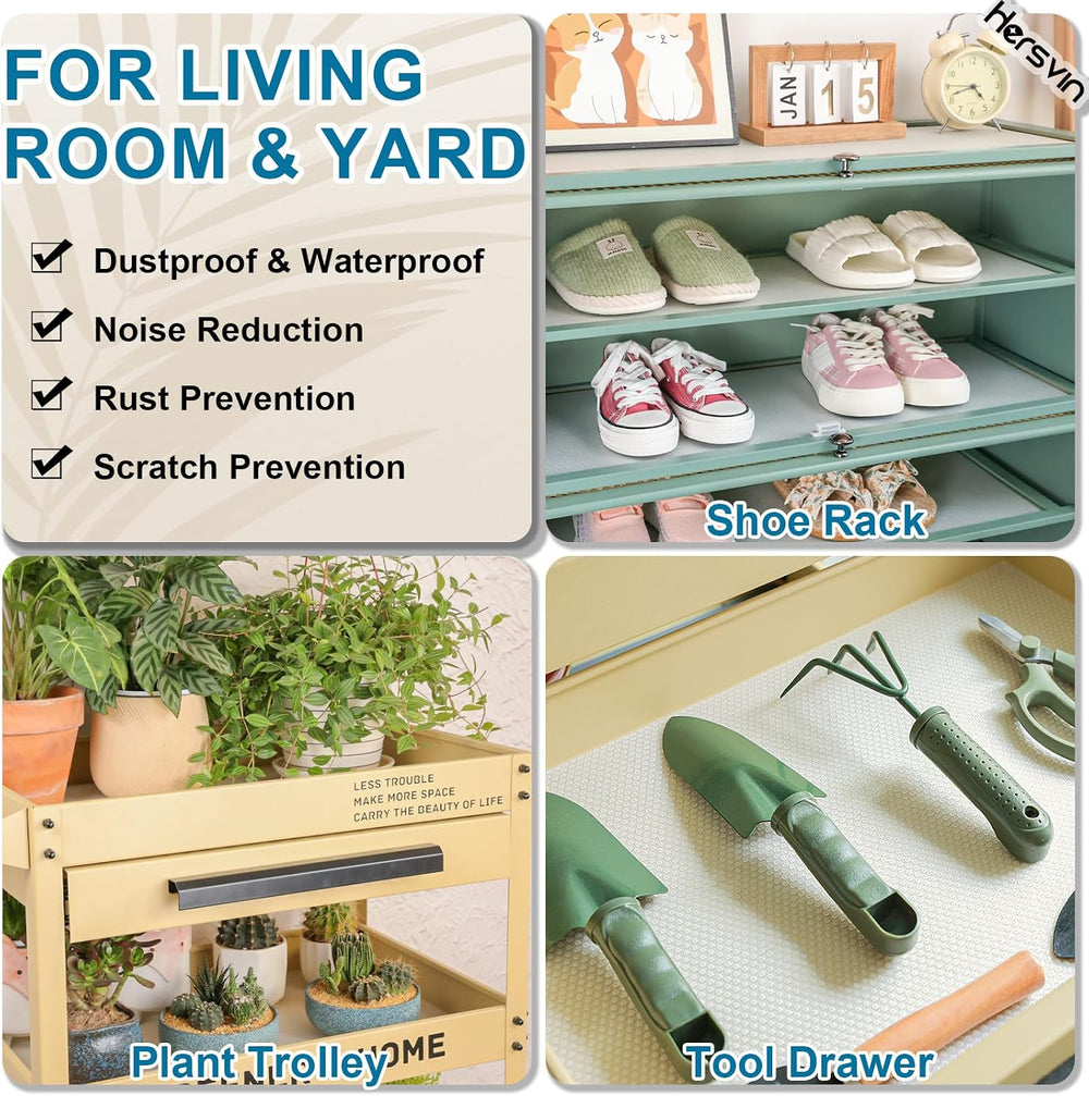 Hersvin Shelf Liner, 26 in x20 ft Non-Adhesive Drawer Liners EVA Kitchen Cupb...