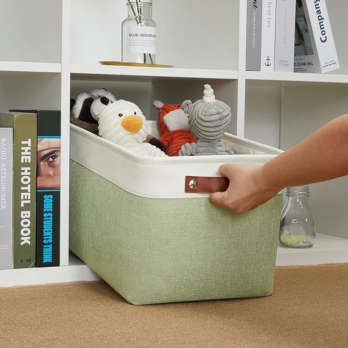 DULLEMELO Fabric Storage Bin for Laundry, Foldable Storage Basket for Shelves - Image 4
