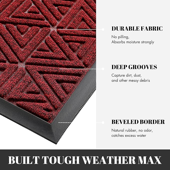 Yimobra Large Door Mat 36x24, All-Weather Waterproof Non-Slip Welcome Matt - Image 2