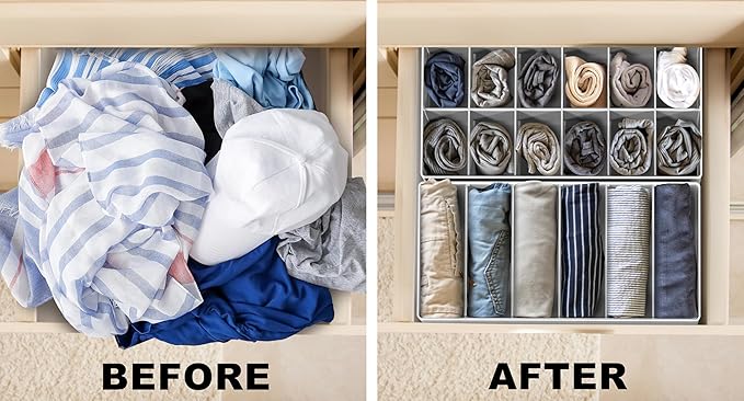 SIMPLE HOUSEWARE Closet Underwear Organizer Drawer Divider Assorted 7 Pieces - Image 3