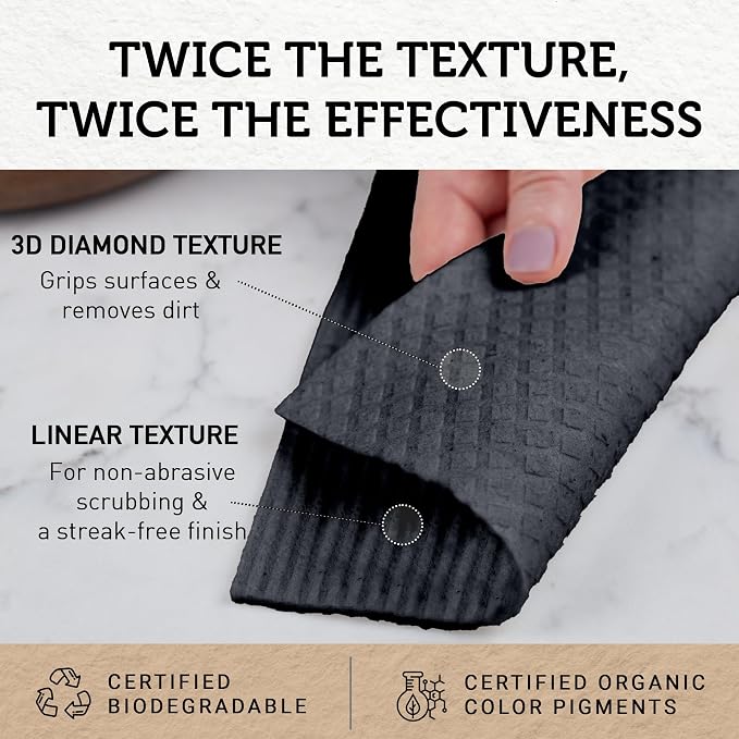 Nordhus Design Swedish Dishcloths, Washable Cellulose Cotton Kitchen Cloths - Image 2