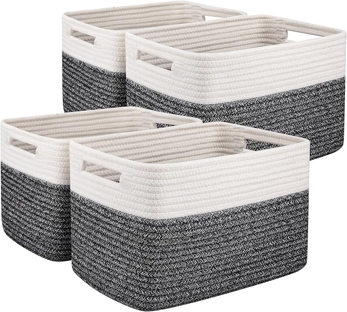 OIAHOMY 4 Pack Storage Baskets for Organizing, Basket for Shelves by MasterofSpaceOptimization