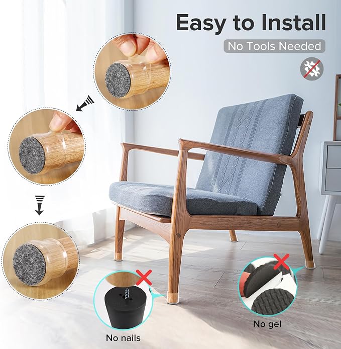 24PCS Upgraded Silicone Chair Leg Floor Protectors - Image 5