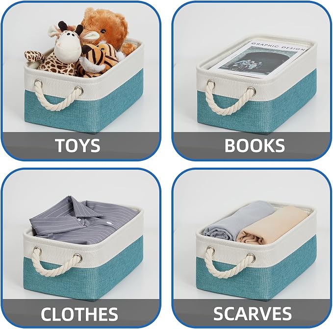 Temary Small Fabric Basket Shelf Storage Bins - Image 4
