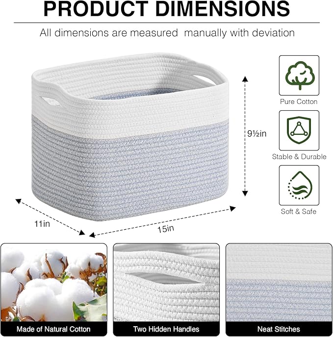 Woven Cotton Rope Storage Basket - Image 2