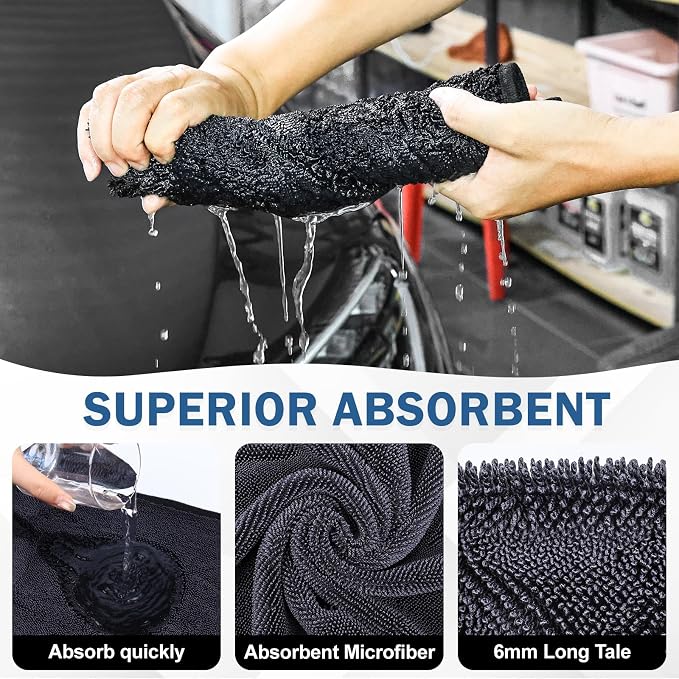 Navona 5-Pack 600GSM Professional Microfiber Car Drying Towels - Image 2