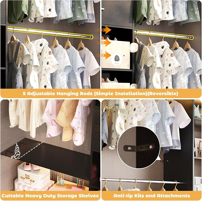 Closet System - 4.75-8FT Closet Organizer System - Image 7