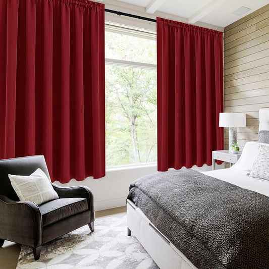 DWCN Burgund Short Blackout Curtains - Image 2