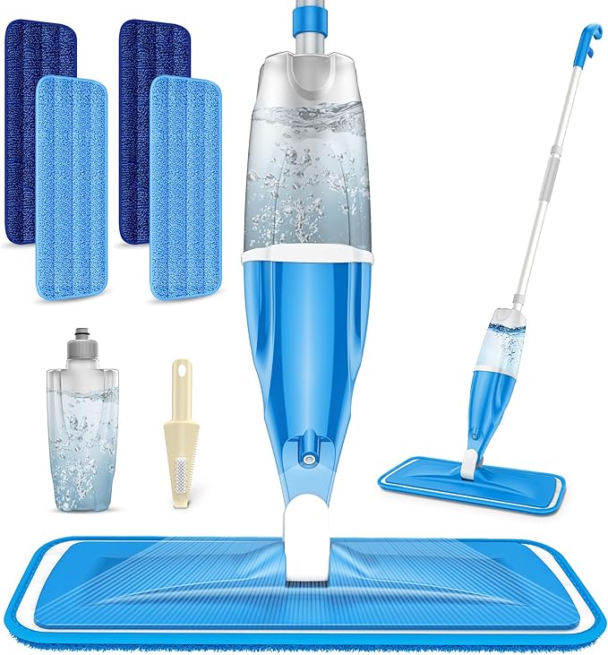 Spray Mop for Hardwood Floors Cleaning: Microfiber Wet Dry Floor Mops by EXEGO
